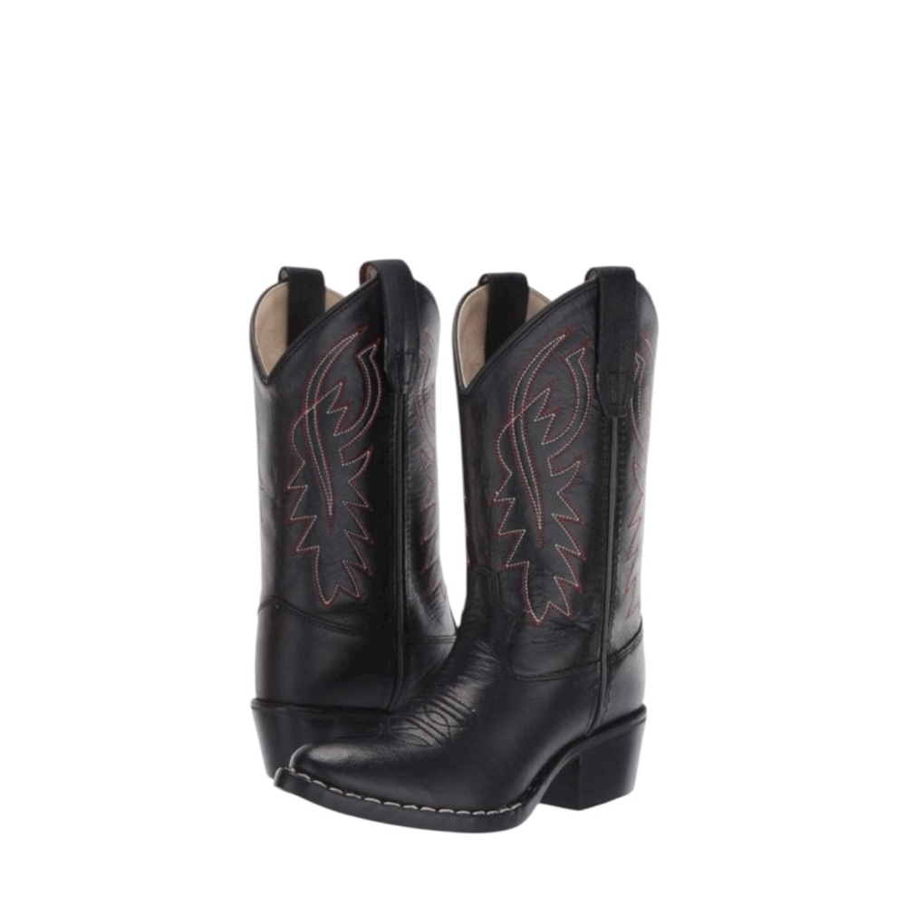 Old West Kids Black Western Pull On Boots Size 12.5‎